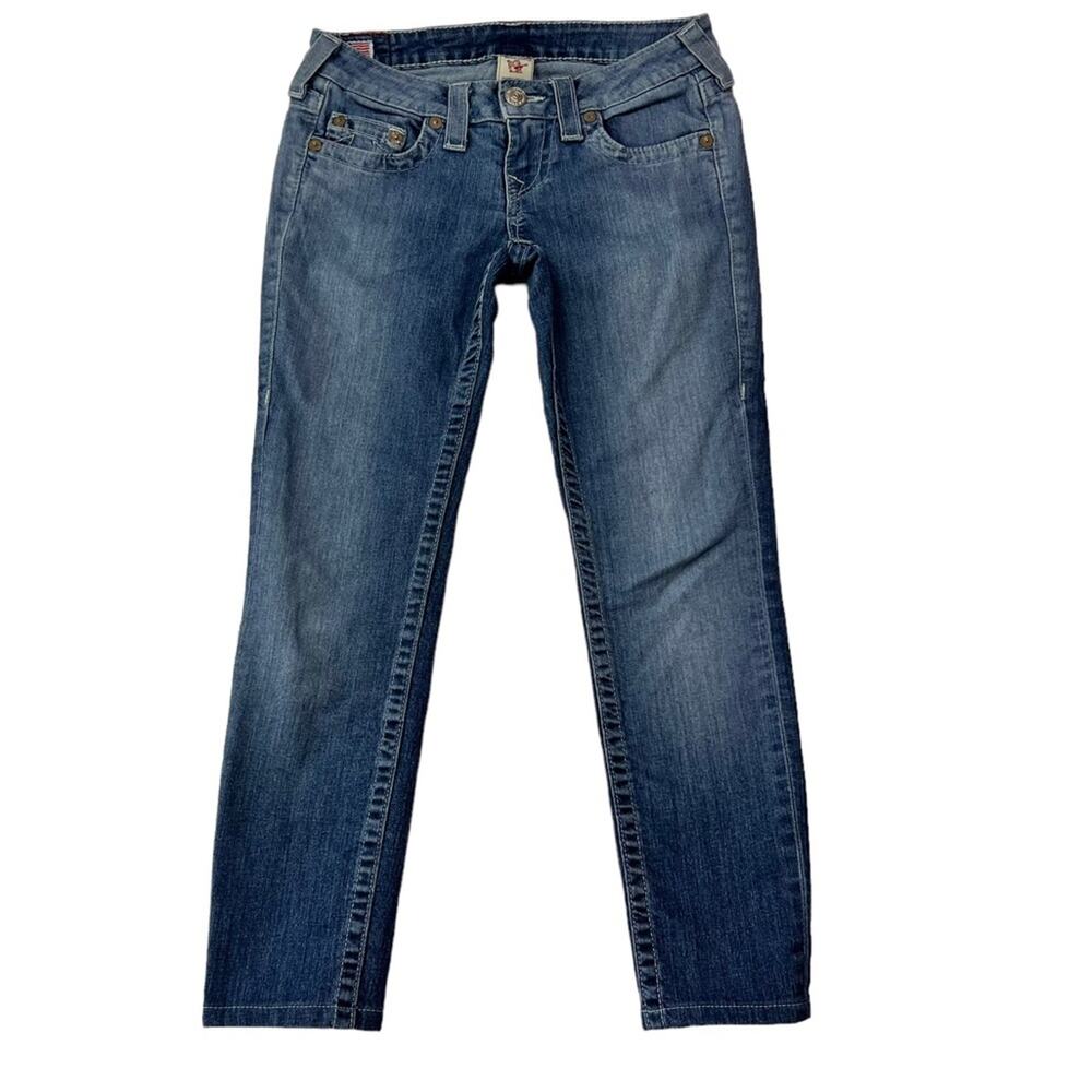True Religion Jeans Womens 27 Blue Stella Mid Wash Skinny